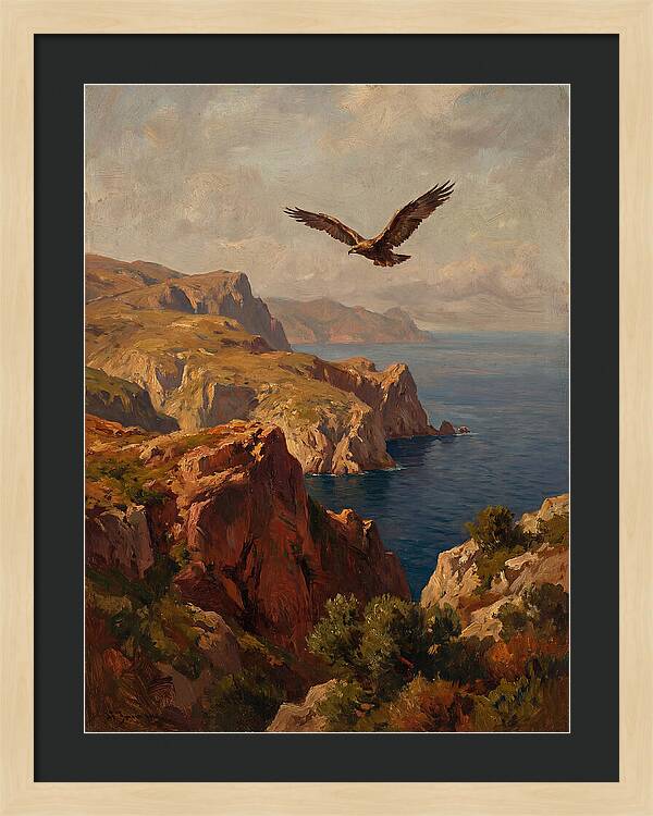 Eagle Over Mediterranean Cliffs