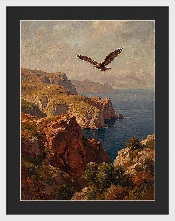 Eagle Over Mediterranean Cliffs