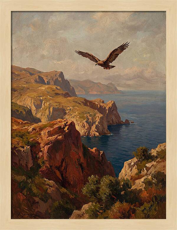 Eagle Over Mediterranean Cliffs