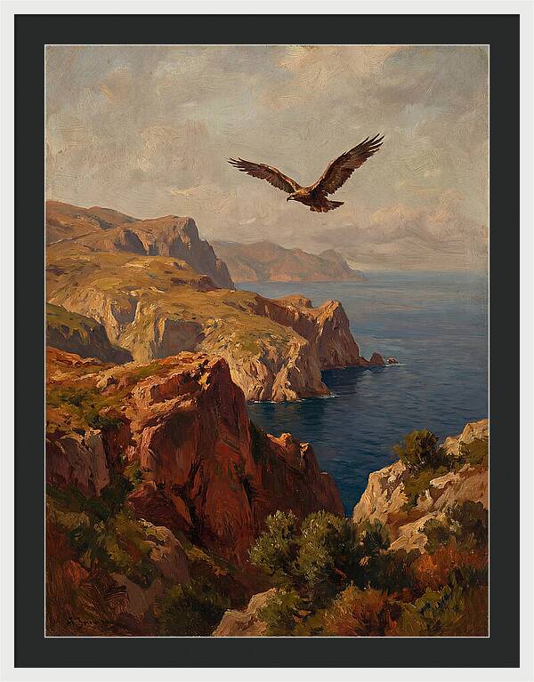 Eagle Over Mediterranean Cliffs