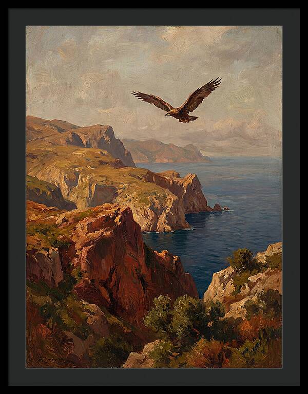 Eagle Over Mediterranean Cliffs