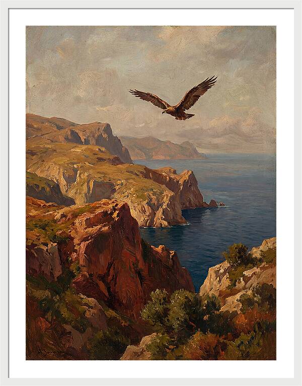 Eagle Over Mediterranean Cliffs