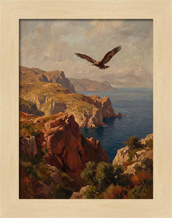 Eagle Over Mediterranean Cliffs