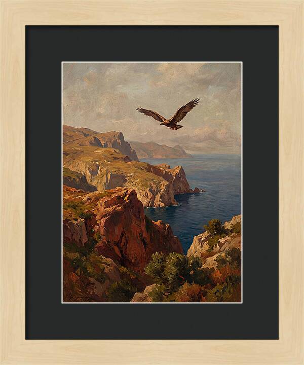 Eagle Over Mediterranean Cliffs