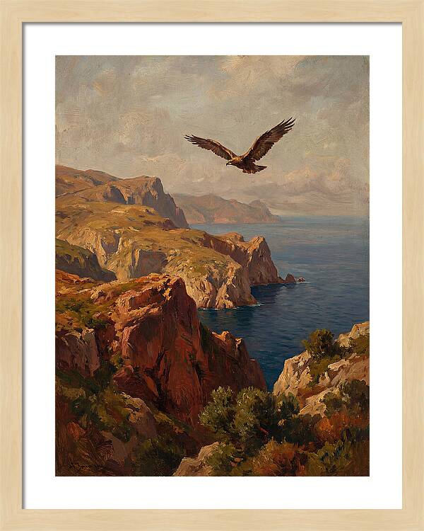 Eagle Over Mediterranean Cliffs