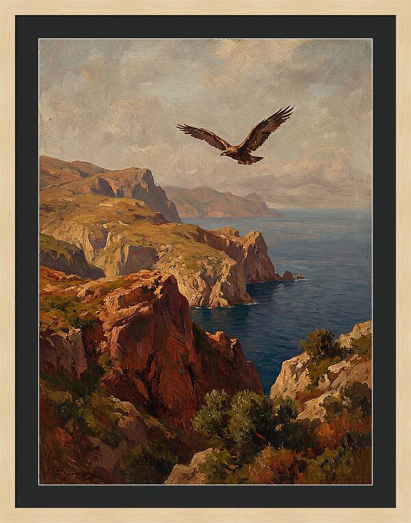 Eagle Over Mediterranean Cliffs