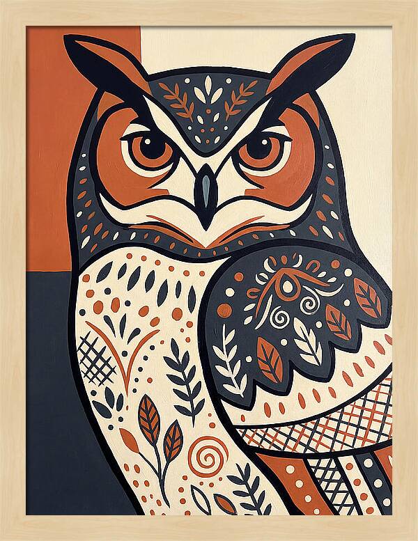 Eagle Owl Folk Art