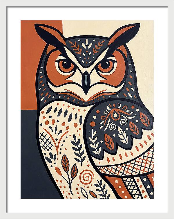 Eagle Owl Folk Art