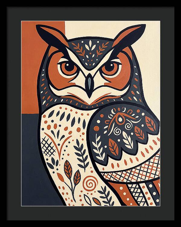 Eagle Owl Folk Art