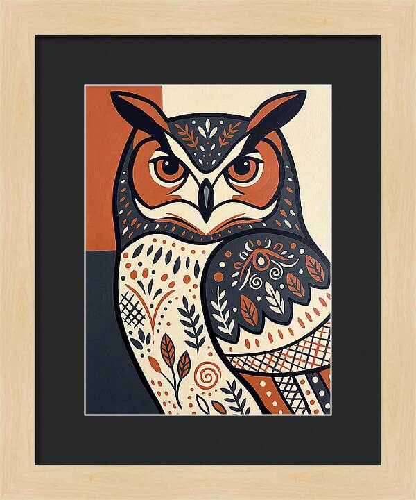 Eagle Owl Folk Art