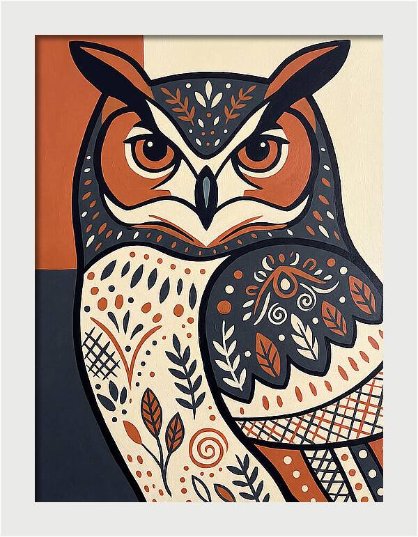 Eagle Owl Folk Art