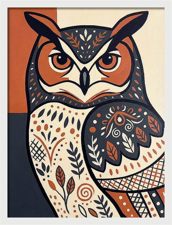 Eagle Owl Folk Art