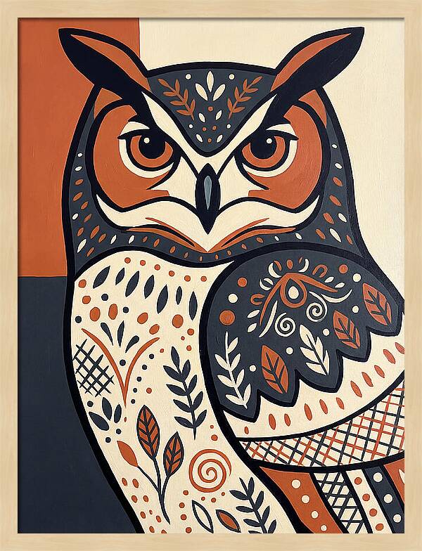 Eagle Owl Folk Art