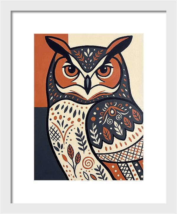Eagle Owl Folk Art