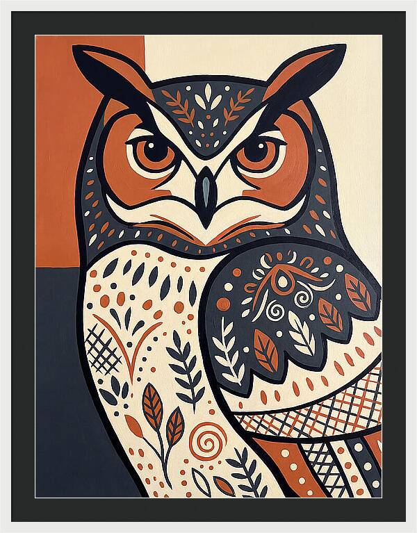 Eagle Owl Folk Art
