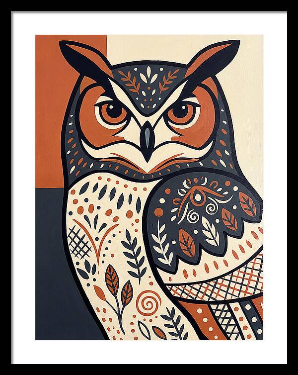 Eagle Owl Folk Art