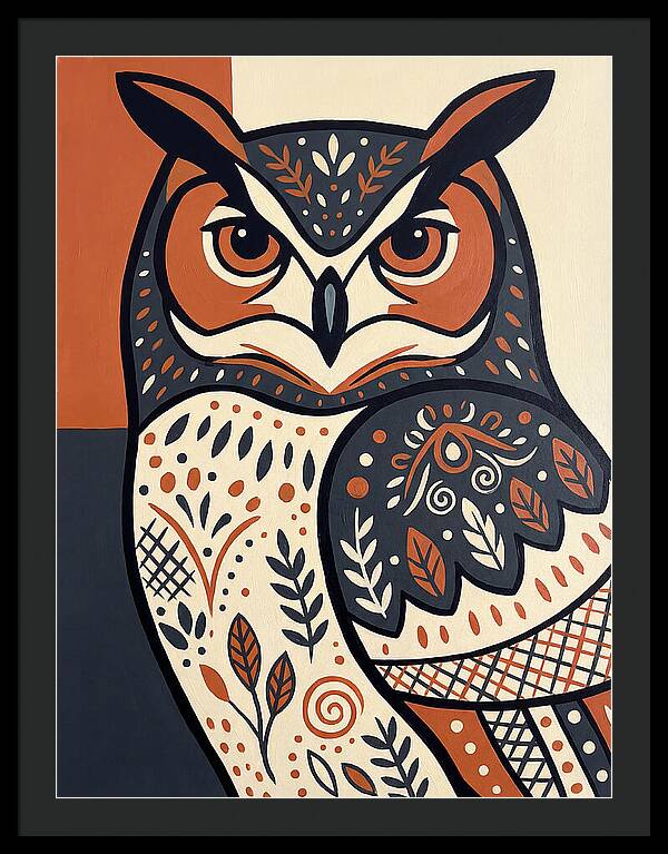 Eagle Owl Folk Art