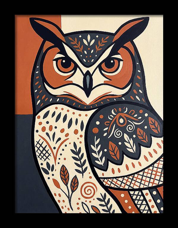 Eagle Owl Folk Art