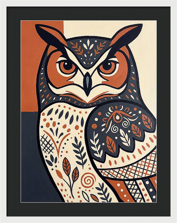 Eagle Owl Folk Art