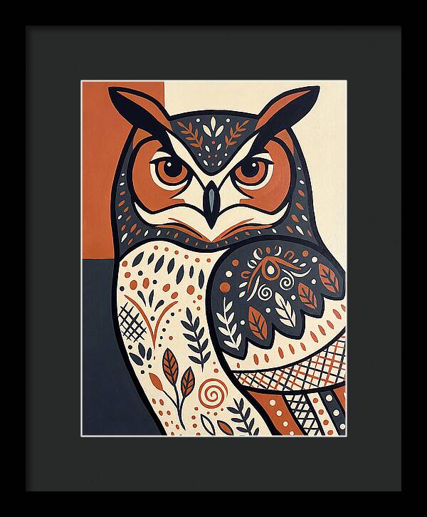 Eagle Owl Folk Art