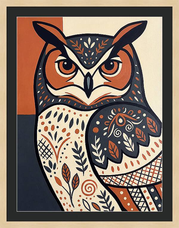 Eagle Owl Folk Art