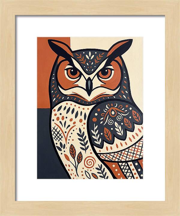 Eagle Owl Folk Art