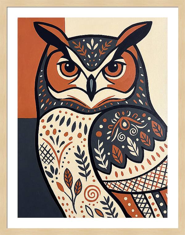 Eagle Owl Folk Art