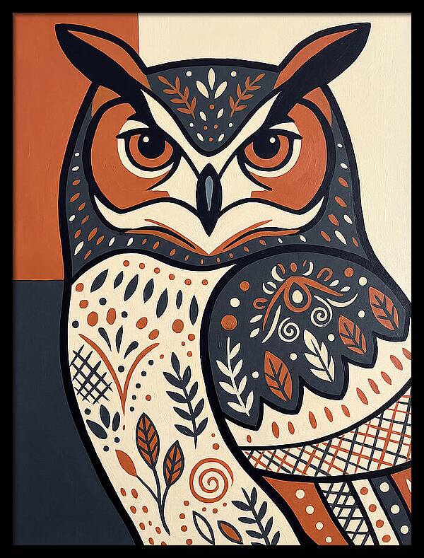 Eagle Owl Folk Art