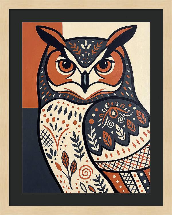Eagle Owl Folk Art