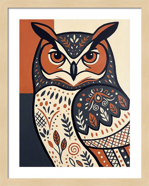 Eagle Owl Folk Art