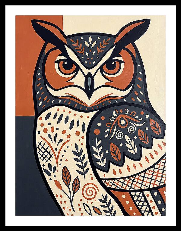 Eagle Owl Folk Art