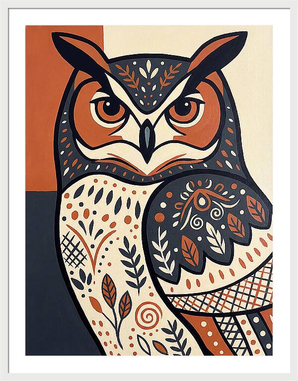 Eagle Owl Folk Art