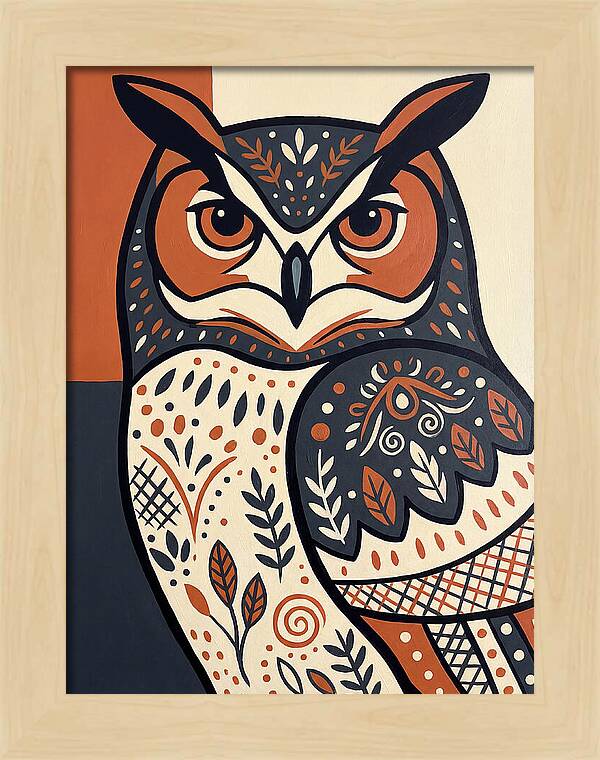 Eagle Owl Folk Art