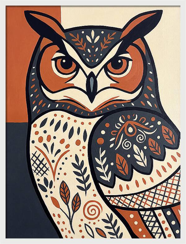 Eagle Owl Folk Art