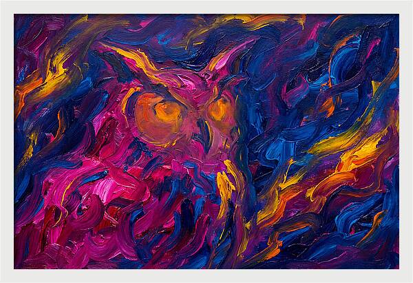 Eagle Owl In Expressionist Style
