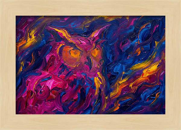 Eagle Owl In Expressionist Style