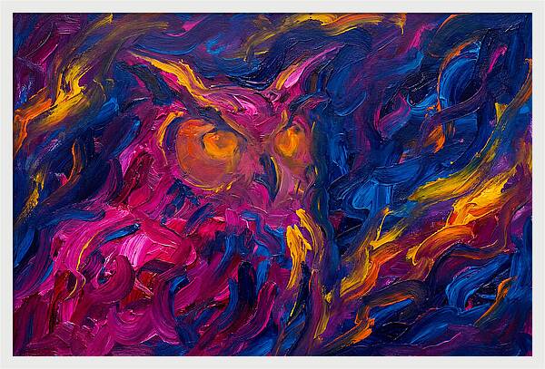 Eagle Owl In Expressionist Style