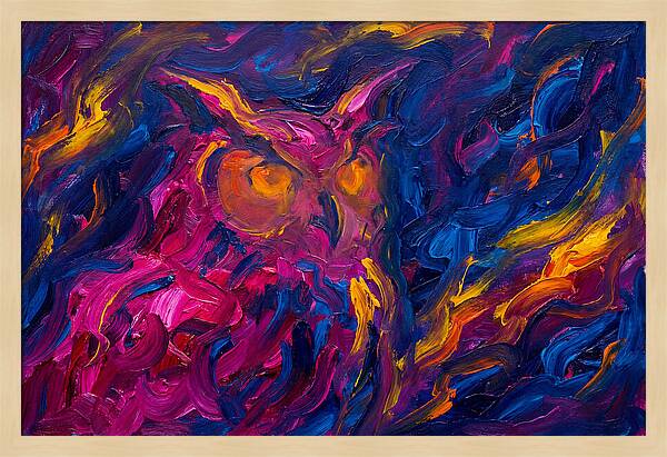 Eagle Owl In Expressionist Style