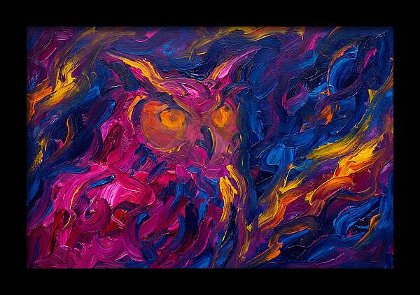 Eagle Owl In Expressionist Style