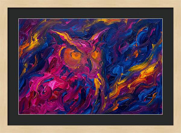 Eagle Owl In Expressionist Style
