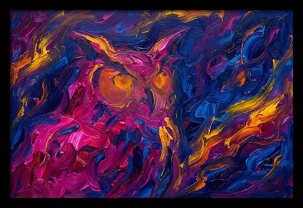 Eagle Owl In Expressionist Style