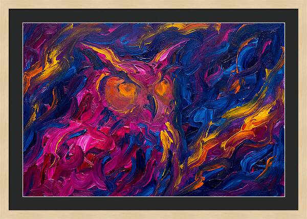 Eagle Owl In Expressionist Style