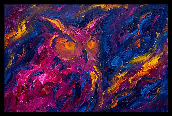 Eagle Owl In Expressionist Style