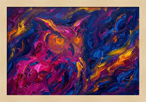 Eagle Owl In Expressionist Style