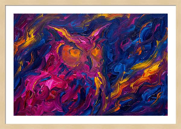 Eagle Owl In Expressionist Style