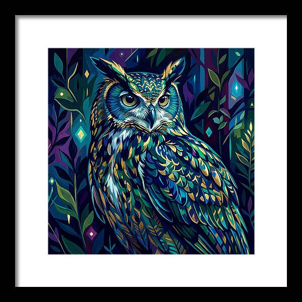 Eagle Owl In Vibrant Forest