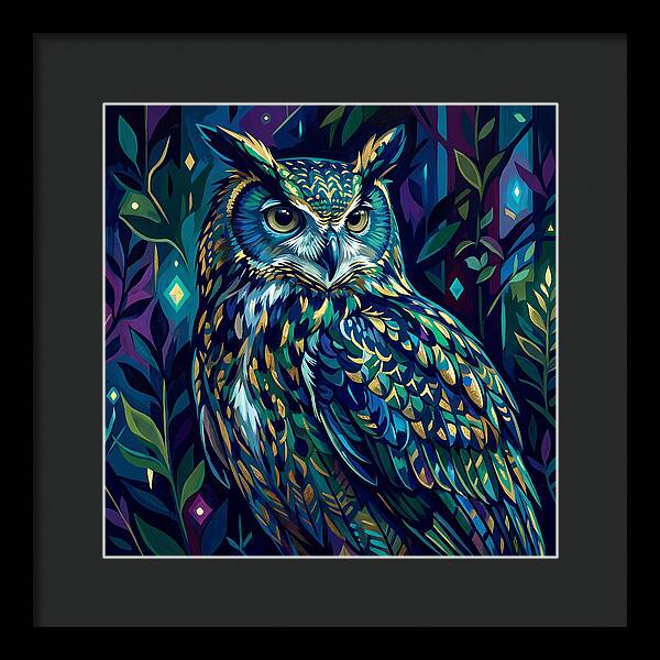 Eagle Owl In Vibrant Forest