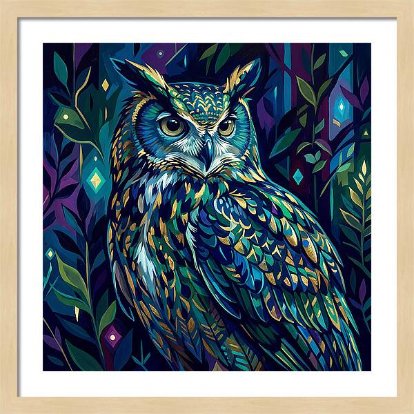 Eagle Owl In Vibrant Forest