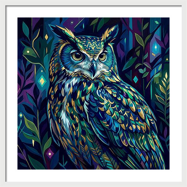 Eagle Owl In Vibrant Forest