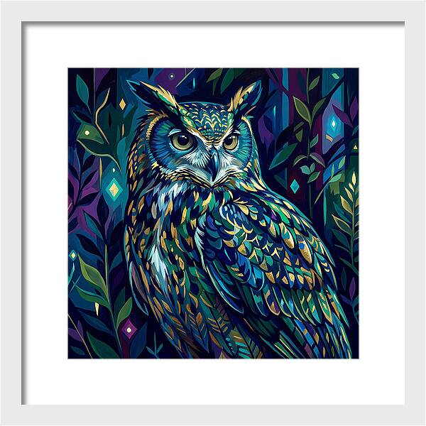 Eagle Owl In Vibrant Forest